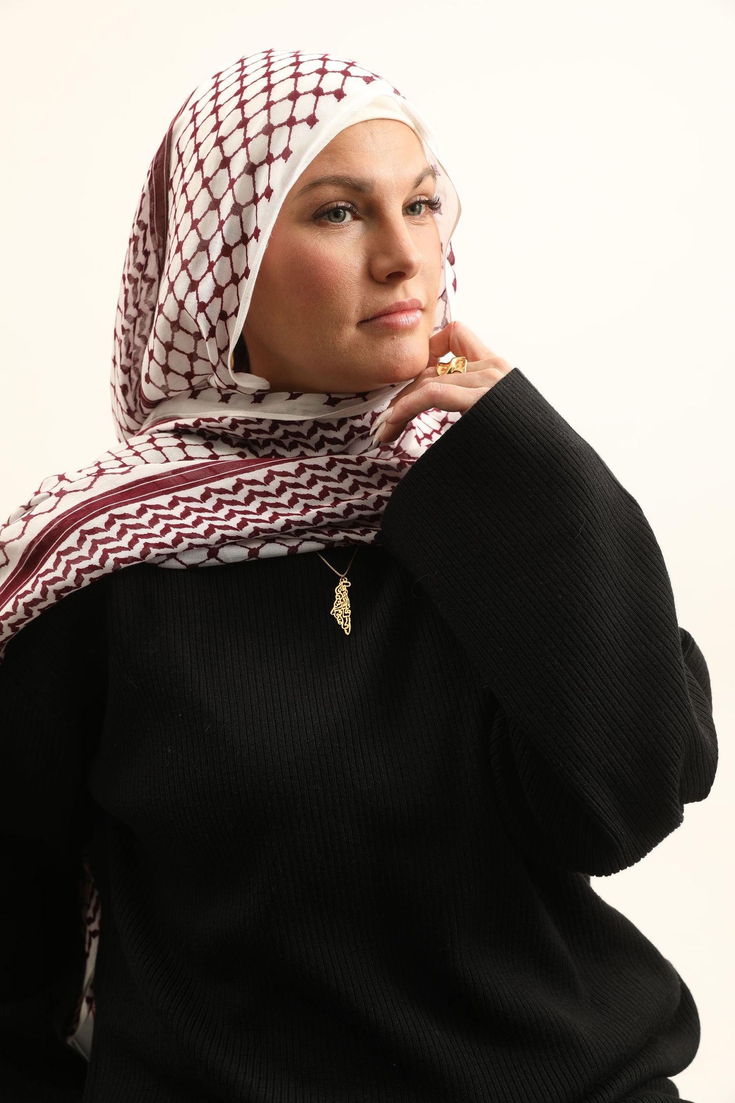 Maroon Keffiyeh Modal