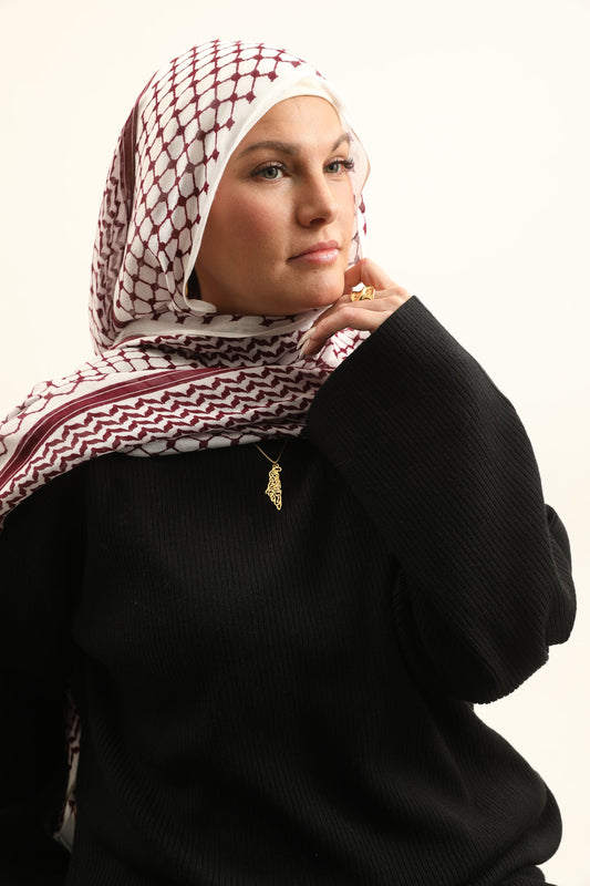 Maroon Keffiyeh Modal
