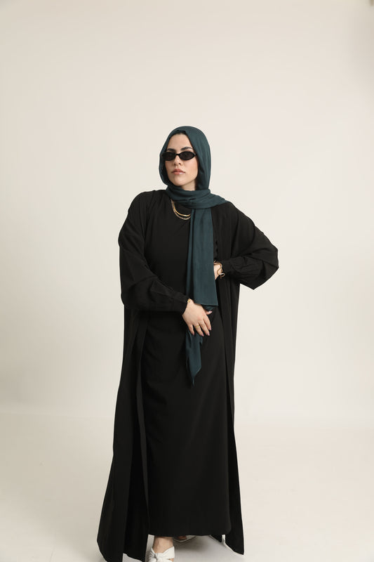 2 Piece Abaya Set - Black