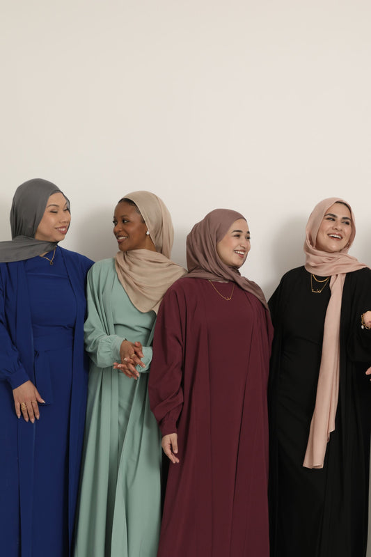 2 Piece Abaya Set - Cobalt Blue