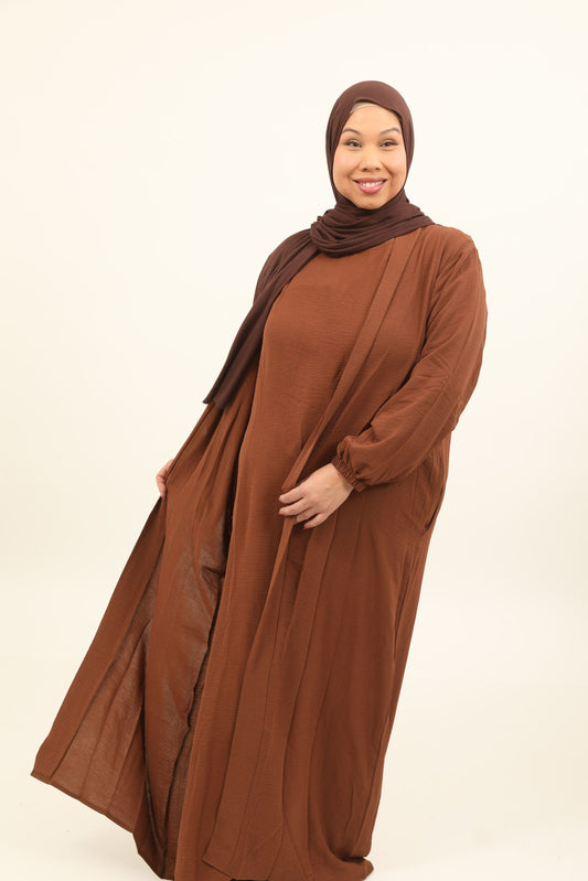 2 Piece Abaya Set - Rust